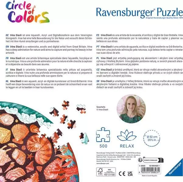 Ravensburger Kulaté puzzle Kruh barev: Mušle 500 dílků