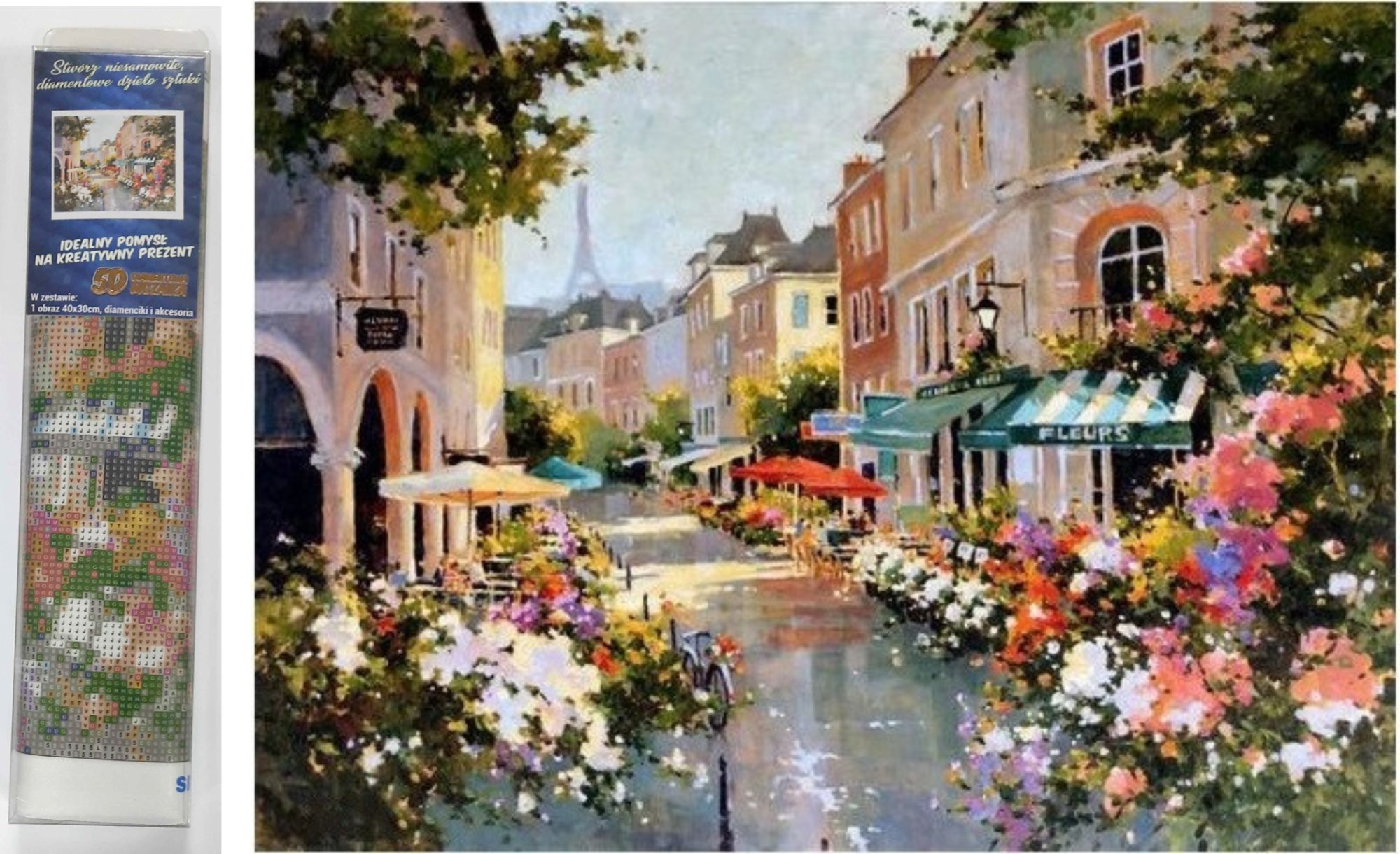 NORIMPEX Diamantové malování Květinová promenáda 40x30cm