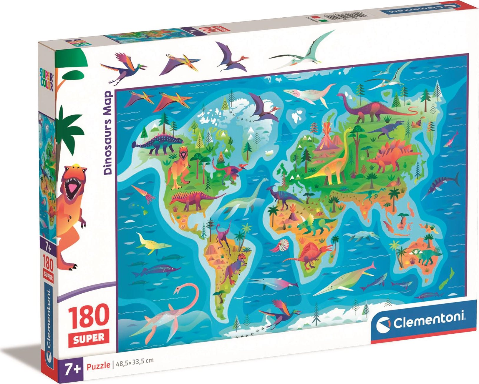 CLEMENTONI Puzzle Dinosauří mapa 180 dílků