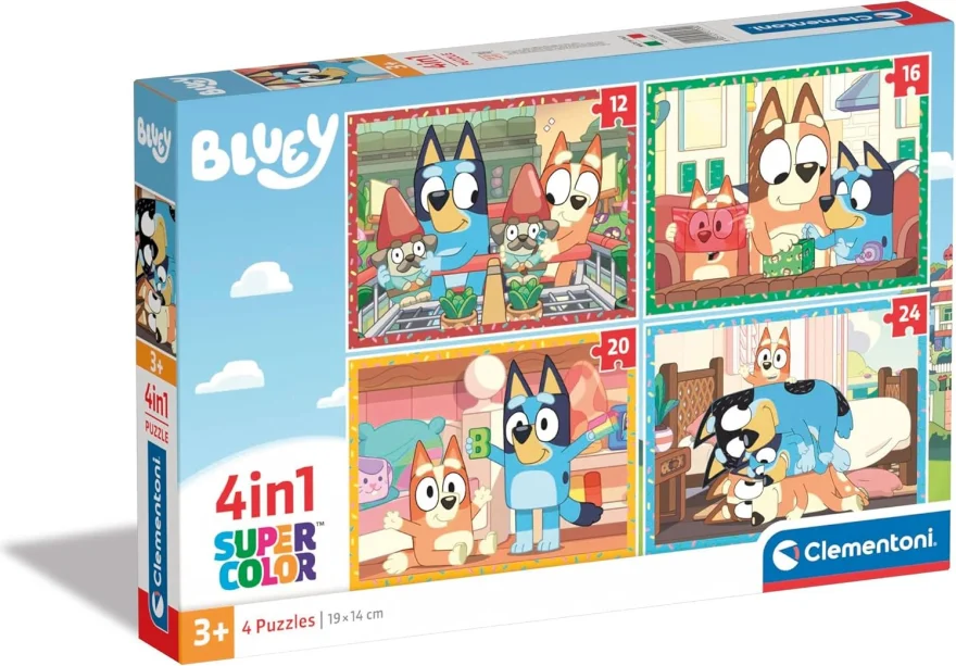 CLEMENTONI Puzzle Bluey 4v1 (12+16+20+24 dílků)