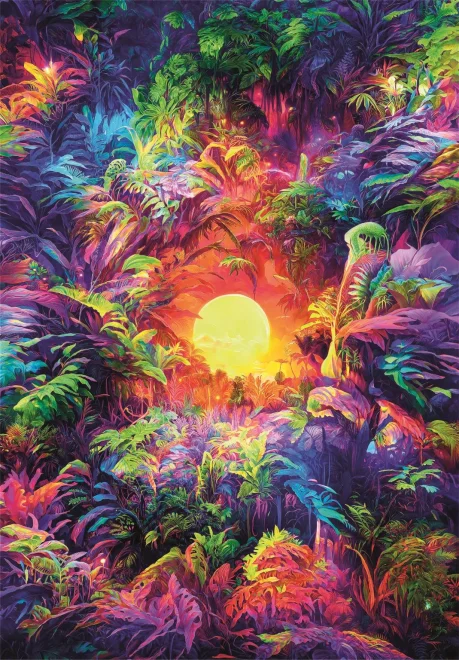 CLEMENTONI Puzzle ColorBoom: Východ slunce v džungli 500 dílků