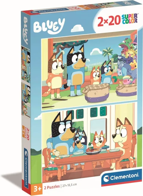 CLEMENTONI Puzzle Bluey 2x20 dílků