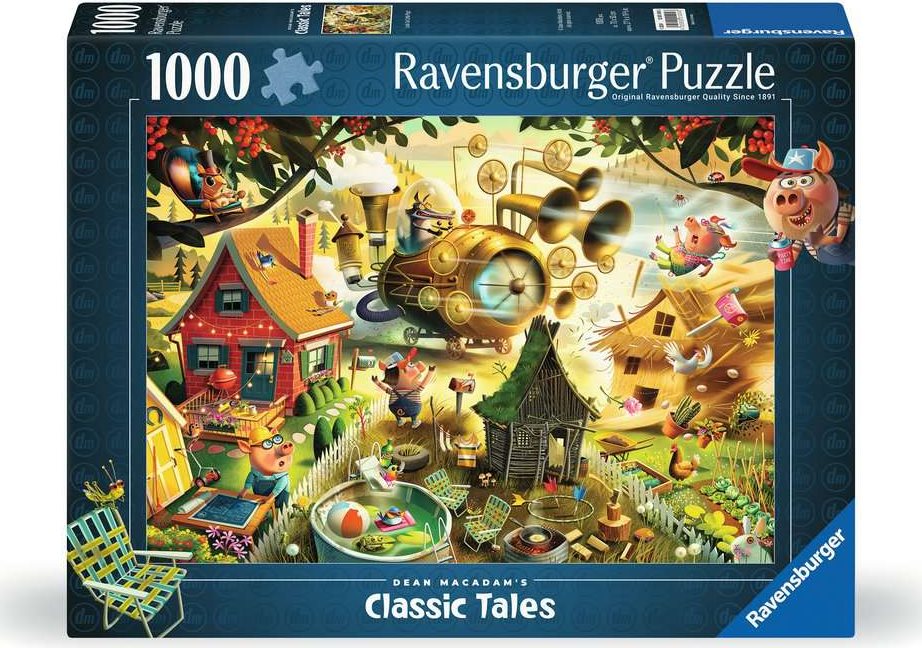 RAVENSBURGER Puzzle Pozor, prasátka! (Tři malá prasátka) 1000 dílků