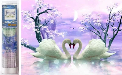 Diamantové malování Labutí láska 40x30cm