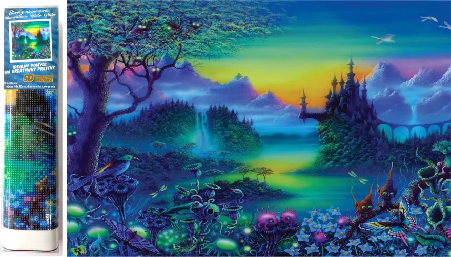 NORIMPEX Diamantové malování Tajemný hrad 40x30cm