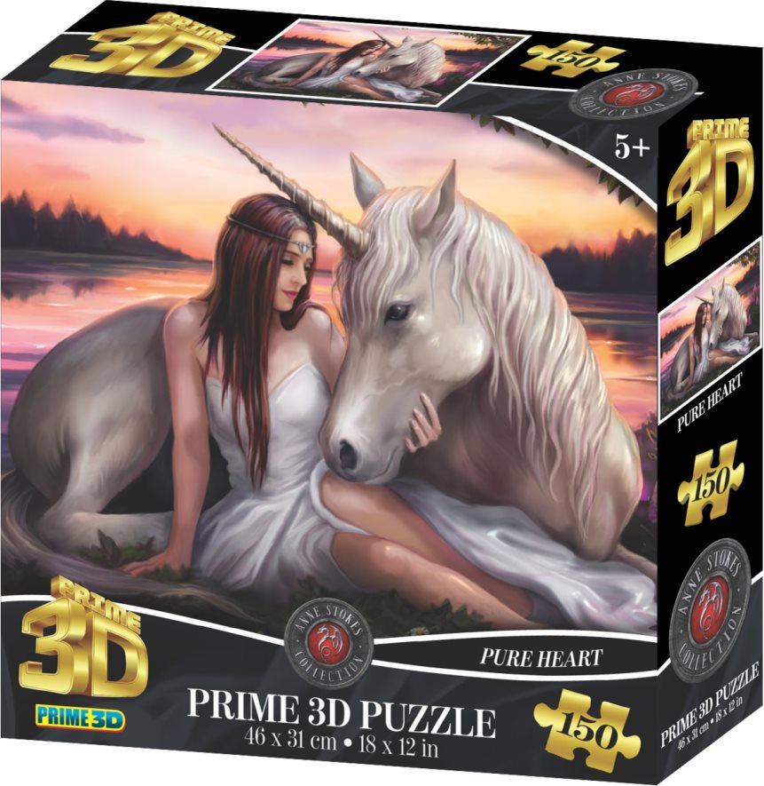 Puzzle s 3D efektem Prime 3D 150 dílků Anne Stokes: Čisté srdce