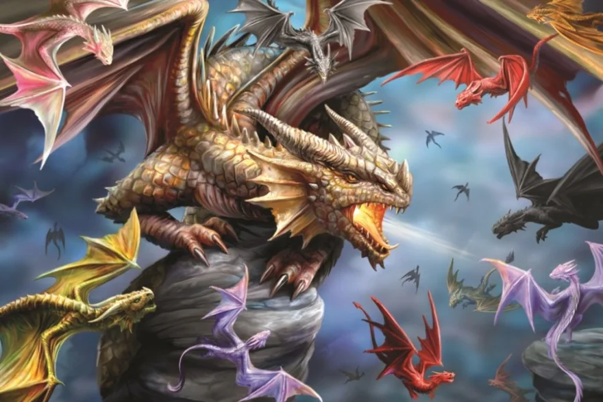 Puzzle s 3D efektem Prime 3D 150 dílků Anne Stokes: Dračí klan