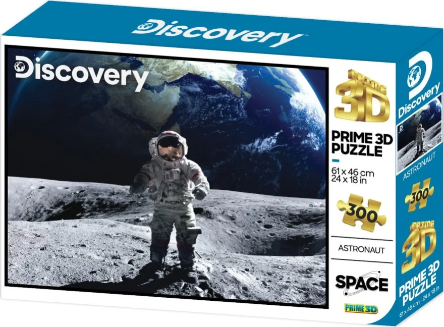 Puzzle s 3D efektem Prime 3D 300 dílků Discovery Space: Astronaut