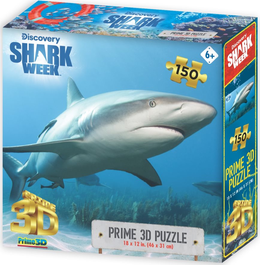 Puzzle s 3D efektem Prime 3D 150 dílků Discovery: Shark Week (Žraločí týden)