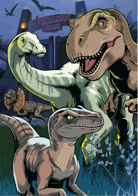 DINO Svítící puzzle Jurský Svět XL 100 dílků