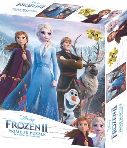Puzzle s 3D efektem Prime 3D 500 dílků Ledové království: Spolu