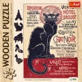 Trefl Dřevěné puzzle Art: Steinlen - Černá kočka, Le Chat Noir 200 dílků