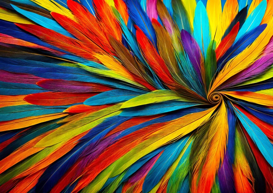 Enjoy Puzzle Barevné peří 1000 dílků