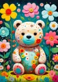 ENJOY Puzzle Květinový medvídek 1000 dílků
