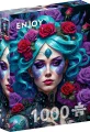 Puzzle Gotický květinový portrét 1000 dílků