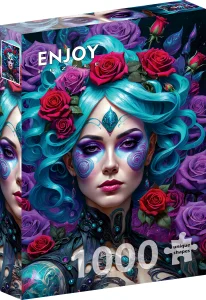 Puzzle Gotický květinový portrét 1000 dílků