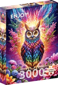 Puzzle Neonová sova 3000 dílků