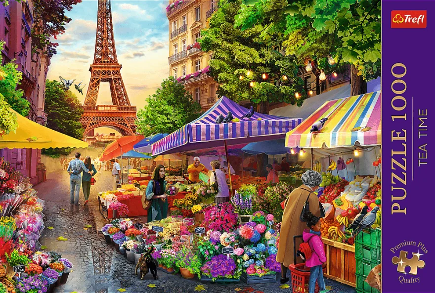 TREFL Puzzle Premium Plus Tea Time: Květinový trh 1000 dílků