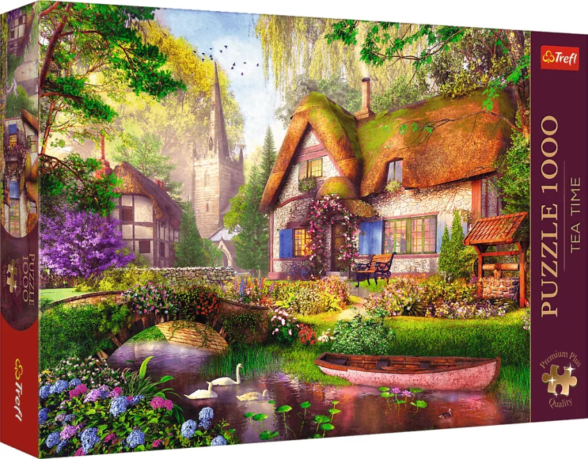 Trefl Puzzle Premium Plus Tea Time: Krásná chalupa v lese 1000 dílků