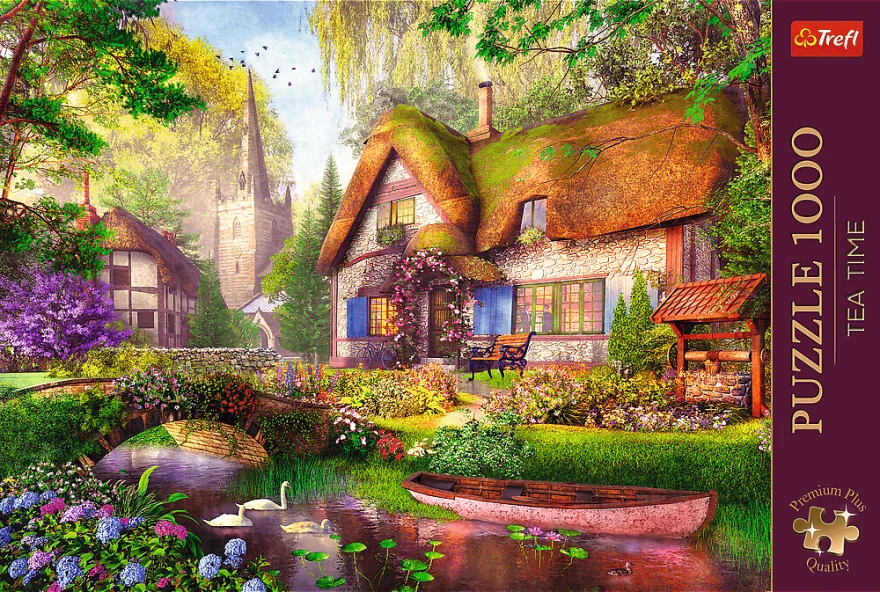 Trefl Puzzle Premium Plus Tea Time: Krásná chalupa v lese 1000 dílků