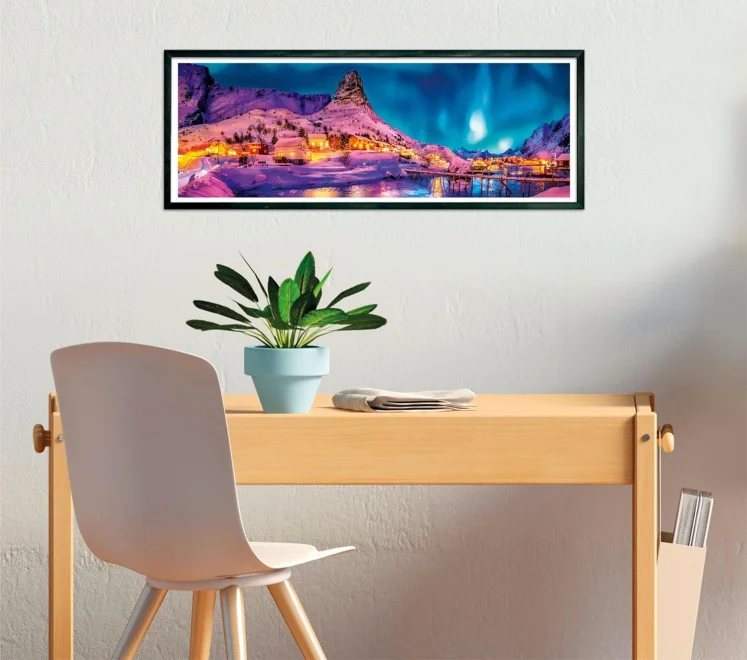 CLEMENTONI Panoramatické puzzle Polární noc nad Lofoty 1000 dílků