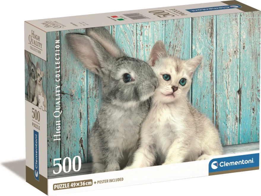 Clementoni Puzzle Kotě a králíček 500 dílků