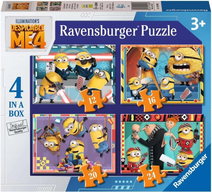 Ravensburger Puzzle Já, padouch 4, 4v1 (12, 16, 20, 24 dílků)