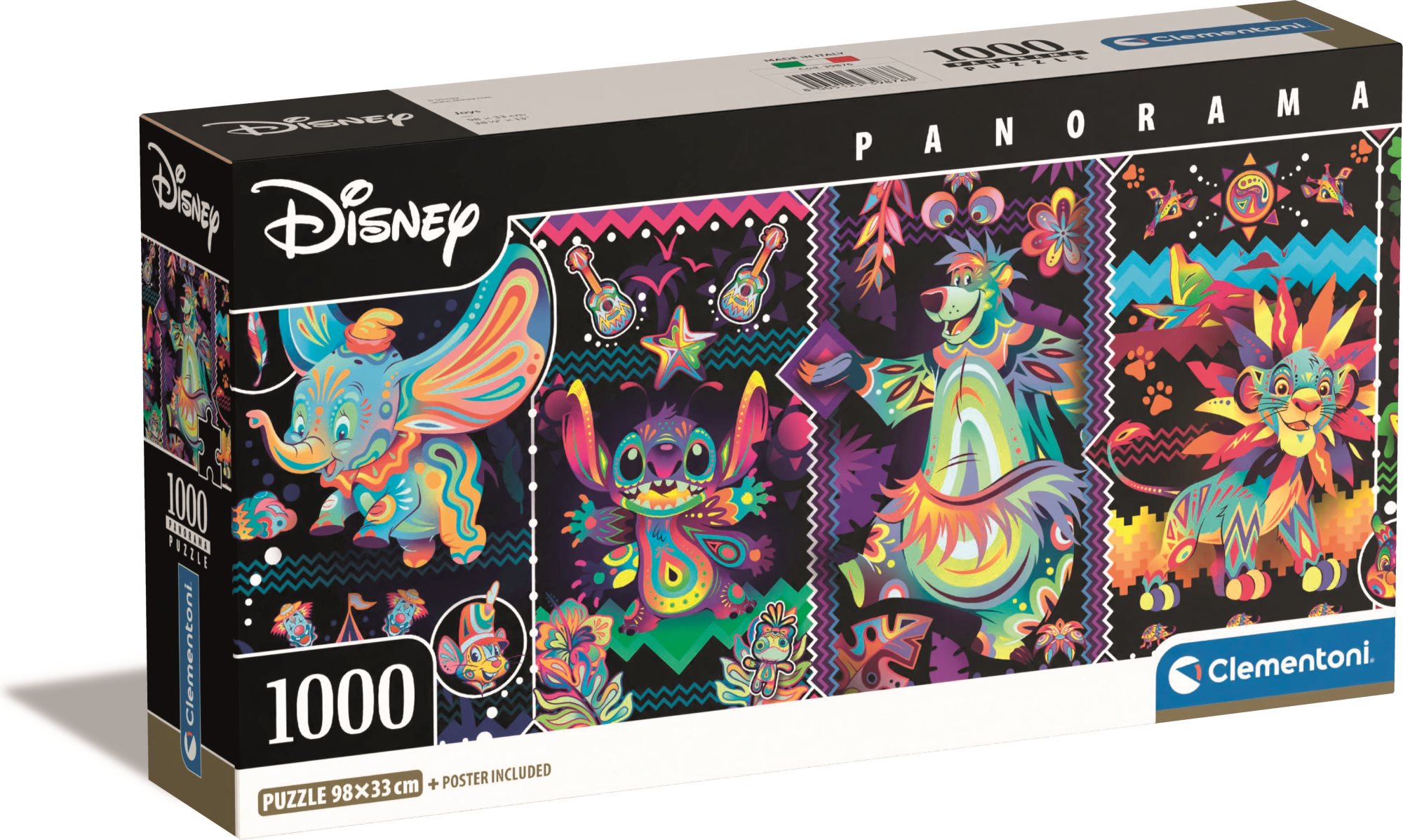 CLEMENTONI Panoramatické puzzle Disney: Radost 1000 dílků