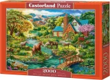 CASTORLAND Puzzle Idylický dům s koňmi 2000 dílků