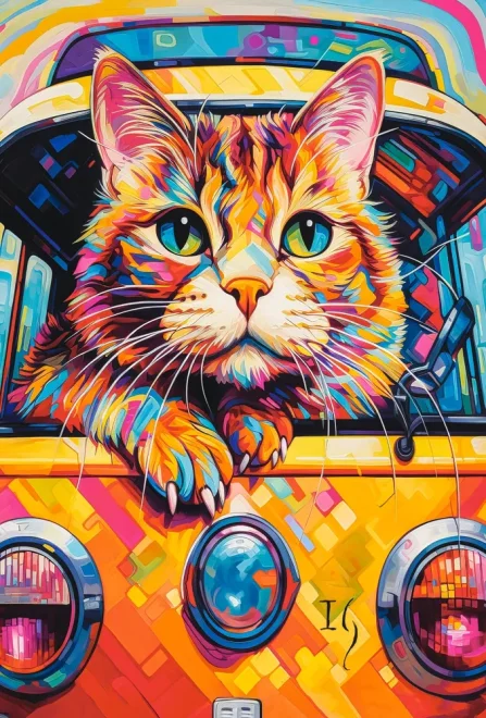 CASTORLAND Puzzle Kočka na cestách autobusem 100 dílků