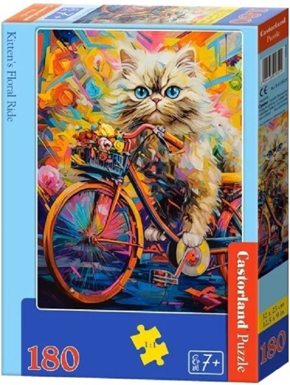 CASTORLAND Puzzle Kočka na kole 180 dílků
