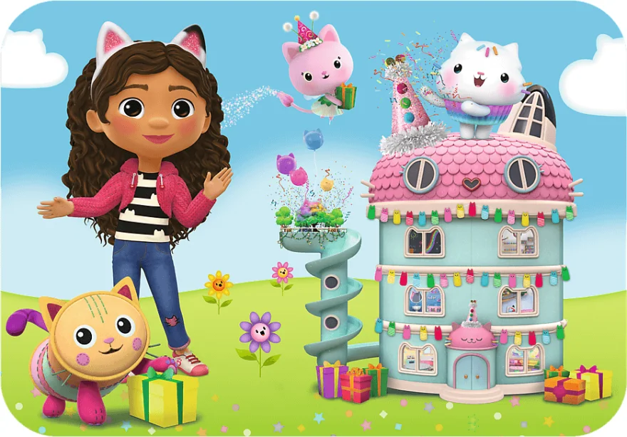 Trefl Dřevěné puzzle Gábinin kouzelný domek: Veselá Gábi a její přátelé 24 dílků