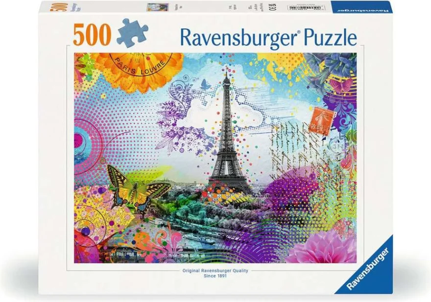 RAVENSBURGER Puzzle Pohlednice z Paříže 500 dílků