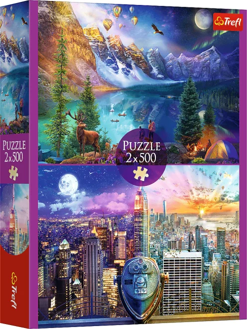 TREFL Puzzle Cesta po Americe 2x500 dílků