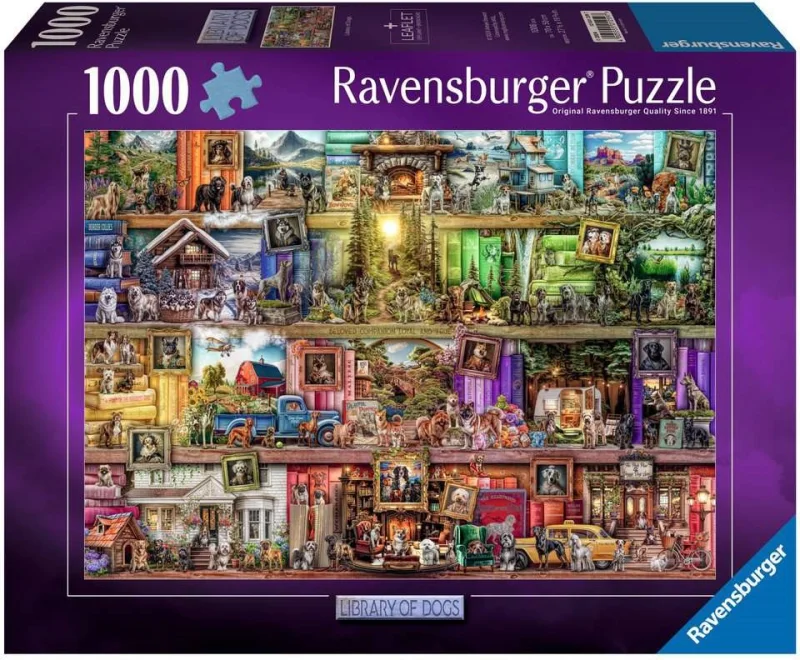 RAVENSBURGER Puzzle Psí knihovna 1000 dílků