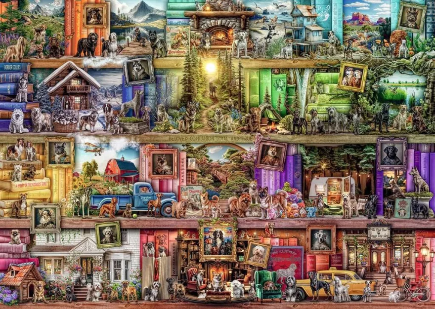 RAVENSBURGER Puzzle Psí knihovna 1000 dílků