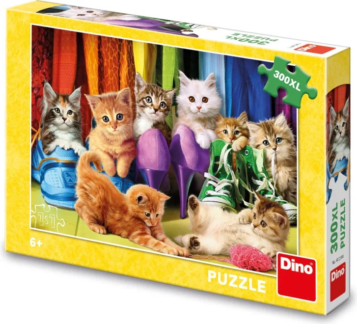 DINO Puzzle Barevná koťátka XL 300 dílků
