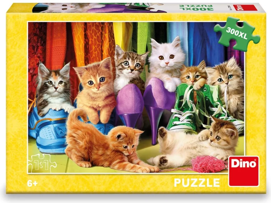 DINO Puzzle Barevná koťátka XL 300 dílků