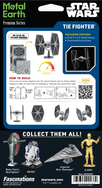 METAL EARTH 3D puzzle Premium Series: Star Wars TIE Fighter