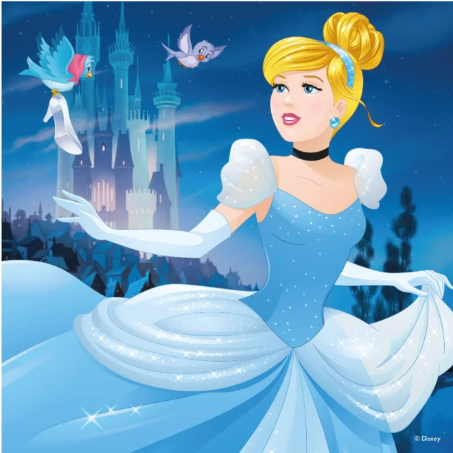 Dino Puzzle Disney princezny: Popelka, Ariel a Belle 3x55 dílků