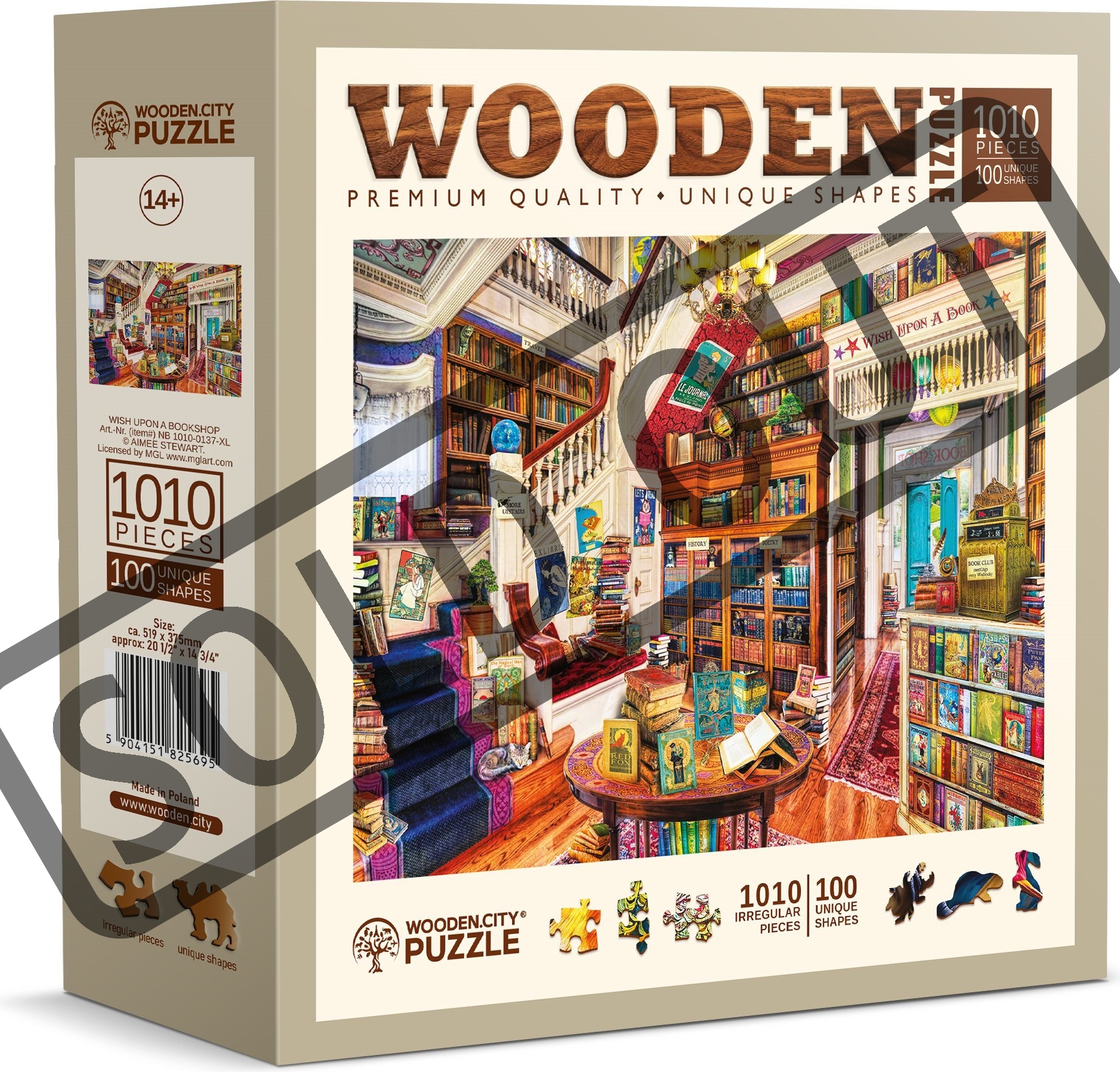 Dřevěné puzzle WOODEN CITY 1010 dílků Přání v knihkupectví