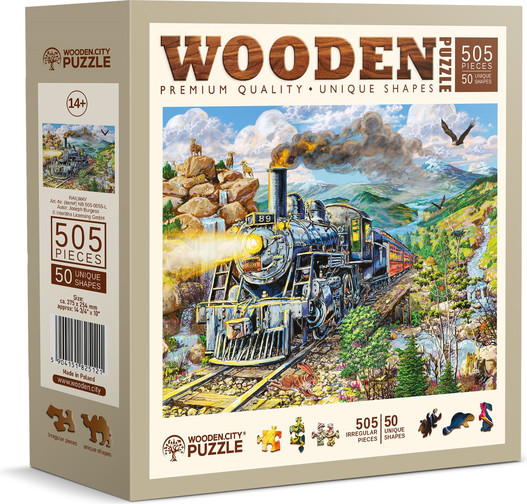 Dřevěné puzzle WOODEN CITY 505 dílků Železnice
