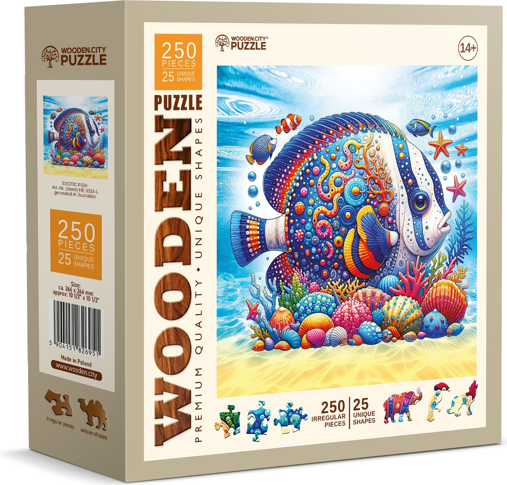 Dřevěné puzzle WOODEN CITY 250 dílků Exotická rybka
