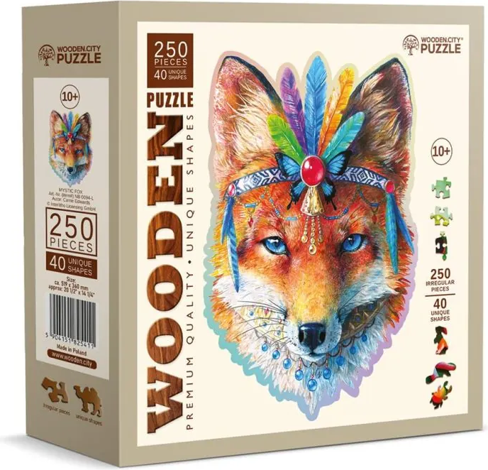 Dřevěné puzzle WOODEN CITY 250 dílků Mystická liška