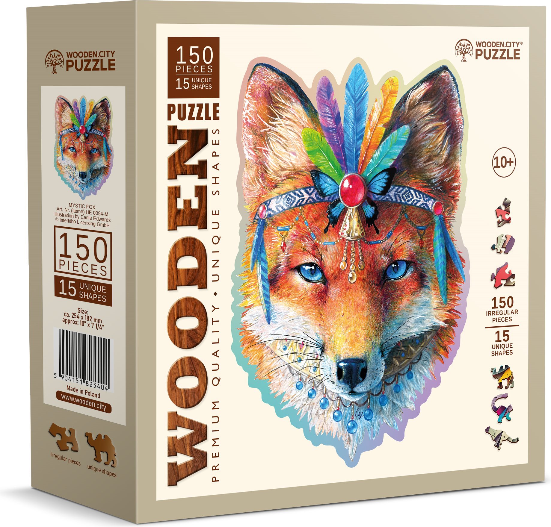 Dřevěné puzzle WOODEN CITY 150 dílků Mystická liška