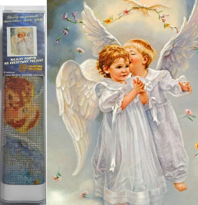 NORIMPEX Diamantové malování Andělé na nebi 40x30cm