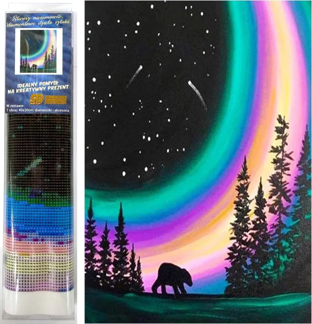 NORIMPEX Diamantové malování Polární noc 40x30cm