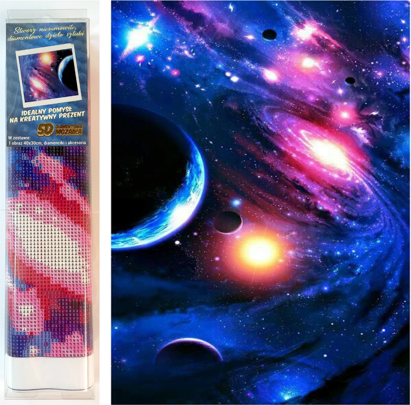 NORIMPEX Diamantové malování Galaxie 40x30cm
