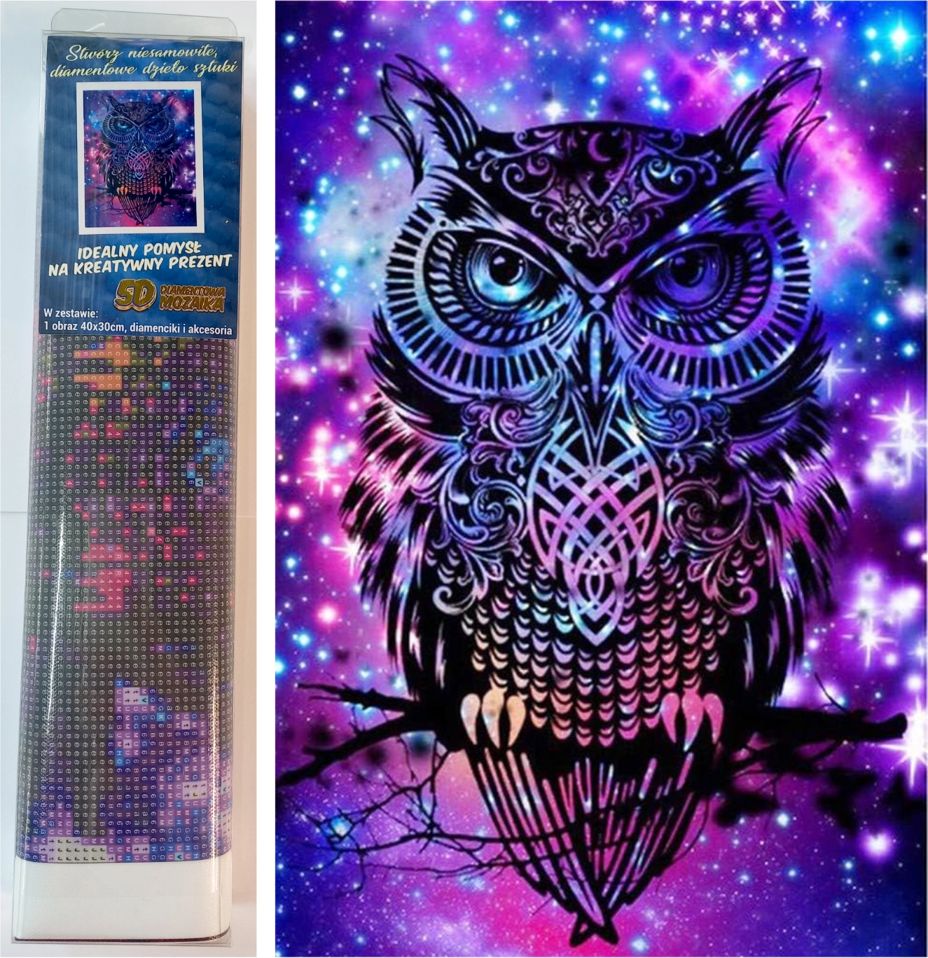 NORIMPEX Diamantové malování Magická sova 40x30cm