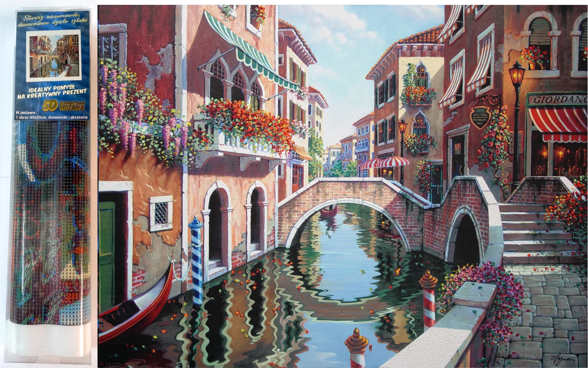 Diamantové malování Benátský most 30 × 40 cm